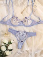 Premium Flower Transparent Bikini Set- Lavender - Image 6