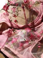 Premium Flower Transparent Bikini Set- Pink - Image 5