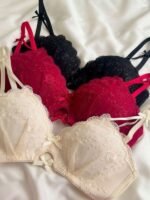 Embossed Bow Beauty Bra