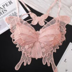 Embroidered Butterfly Lace Bra