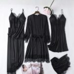 Premium 5 parts Satin Nighty Set