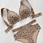 Leopard Printed Ice Silk Bikini Set