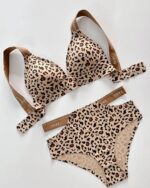 Leopard Printed Ice Silk Bikini Set