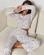 Rose Printed PJ Set - Image 6